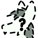 A silhouette of a yinglet blinking in and out of existence.