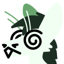 A dizzy yinglet with spirals for eyes.