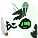 Yinglet looking suspicious and holding a large kitchen knife.